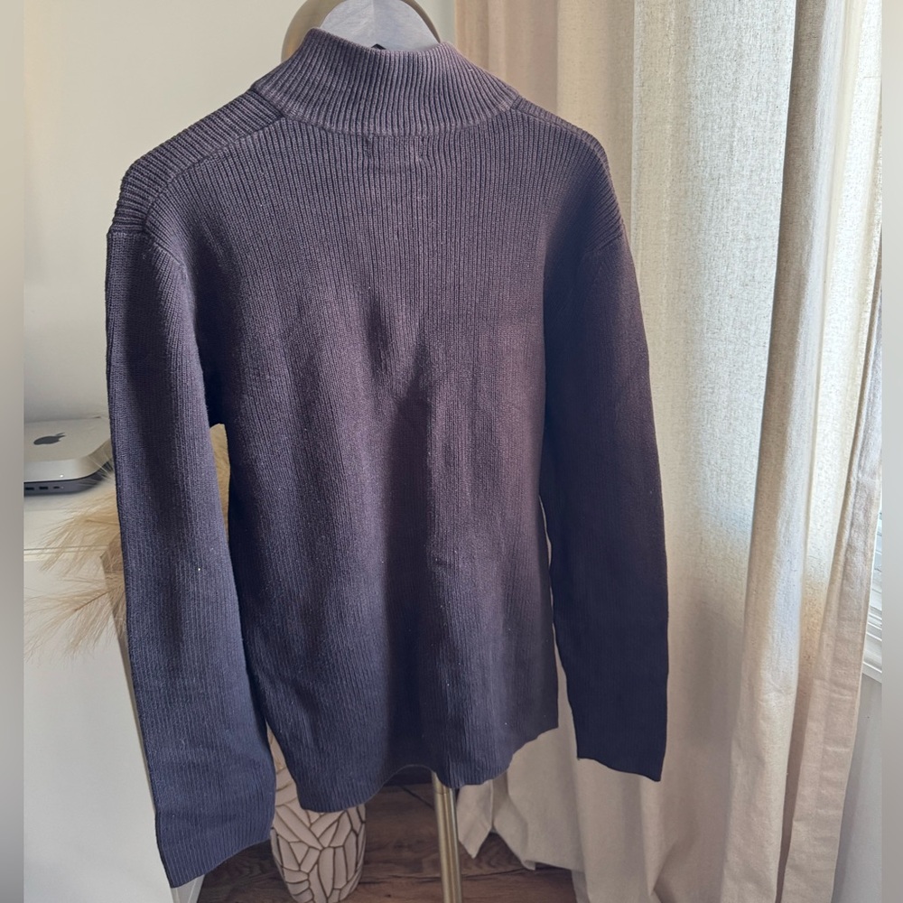 Calvin Klein Men's Dark Brown Zip-Up Sweater - Picture 5 of 5